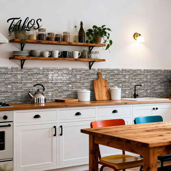 Heat Resistant Stove Wall Cover Peel And Stick Backsplash, 3D Brick Panels, Self Adhesive Oil Proof Protection Tile, Faux Stone Wallpaper, on