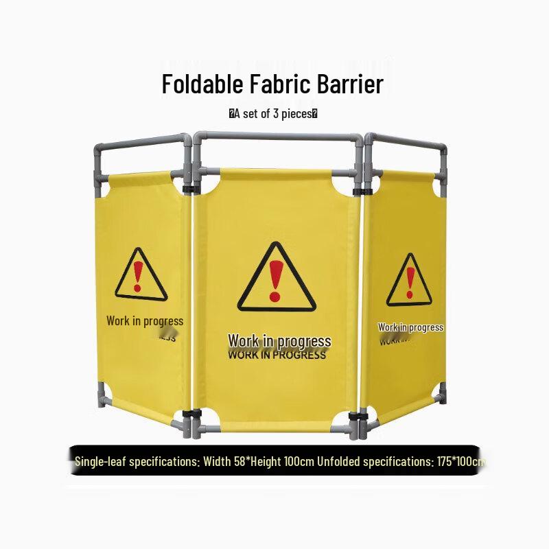 Work in Progress Safety Barrier and Warning Sign