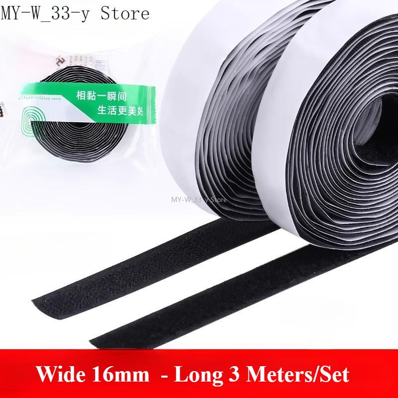 3/25Meter Starkes Selbstklebendes Klettband Haken und Schlaufe Schwarz Weiß Nylon Klettband Klebeband mit Starkem Kleber 25/30/50MM