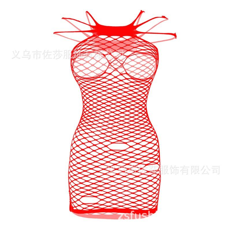 Sexy underwear one-piece mesh mesh sexy hollow suspender skirt short skirt