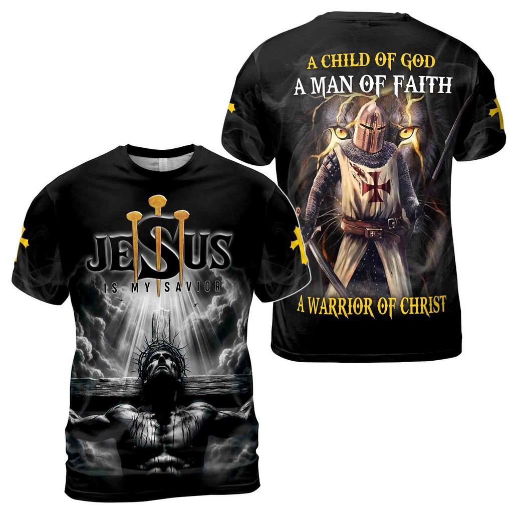 Summer Vintage Medieval Templars Graphic T-shirts for Women's 3D Printing Casual Funny T-shirt Street Outdoor Men's and Women's Tee Tops