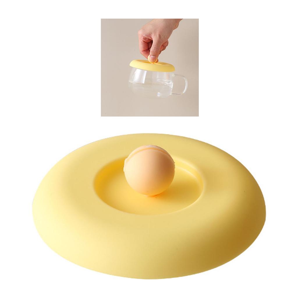 Silicone Cup Lid Leakage Proof Dust Resistant Round Mug Tea Cup Cover for Home Travel Office