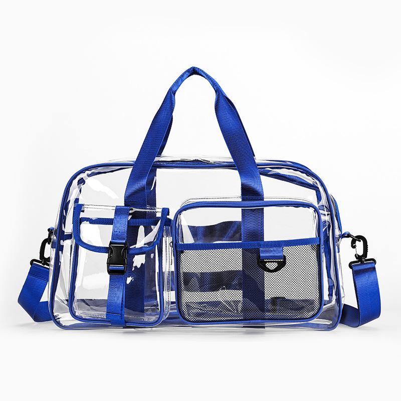 New Transparent PVC Swimming Storage Bag, Hand-held Contrasting Color Short Distance Travel Bag, Crossbody Large Capacity Fitness Bag