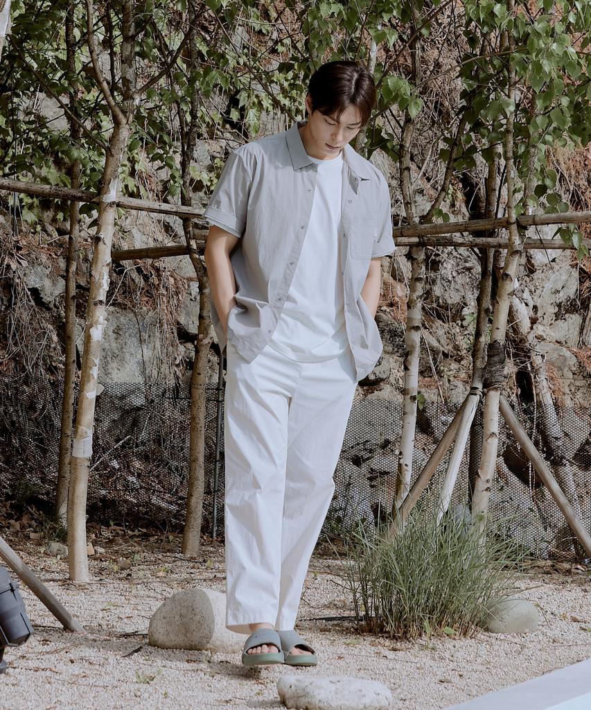SNOWPEAK APPAREL Cotton-Touch Woven Straight Pants (S25Smfpt70) White