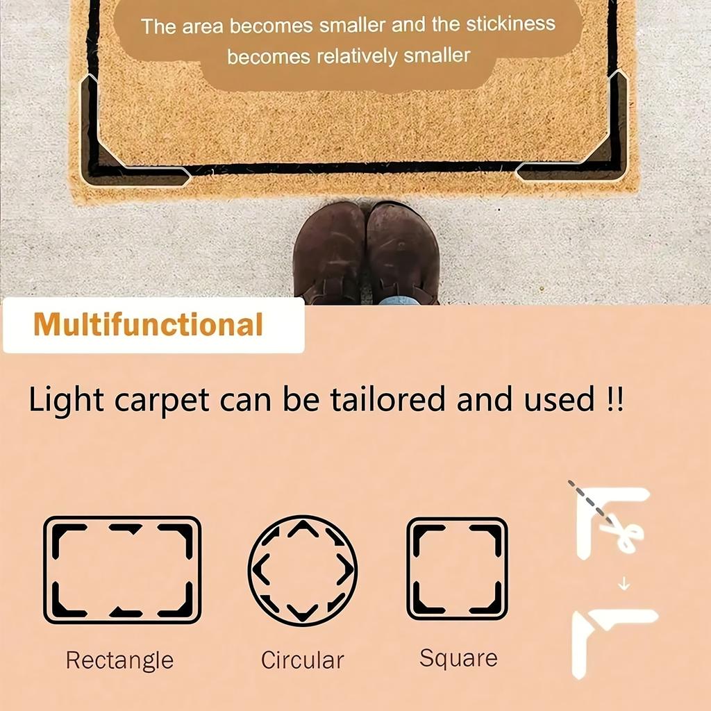 Non-Slip Carpet Fixers, PU Material Washable & Reusable Stop Carpet Shifting and Curling for Living Room Dining Room Bathroom Carpets Home Essentials