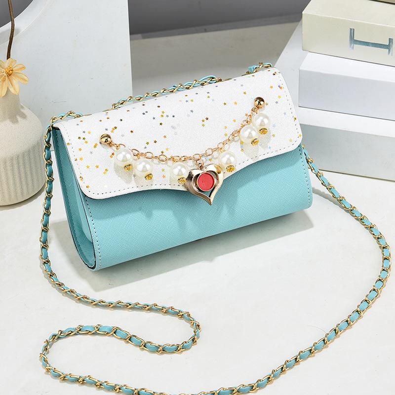 

New Style Women s Single Shoulder Small Square Bag Beaded Sequins Korean Style Women s Fashion Versatile Crossbody Chain Women s Bag Trendy