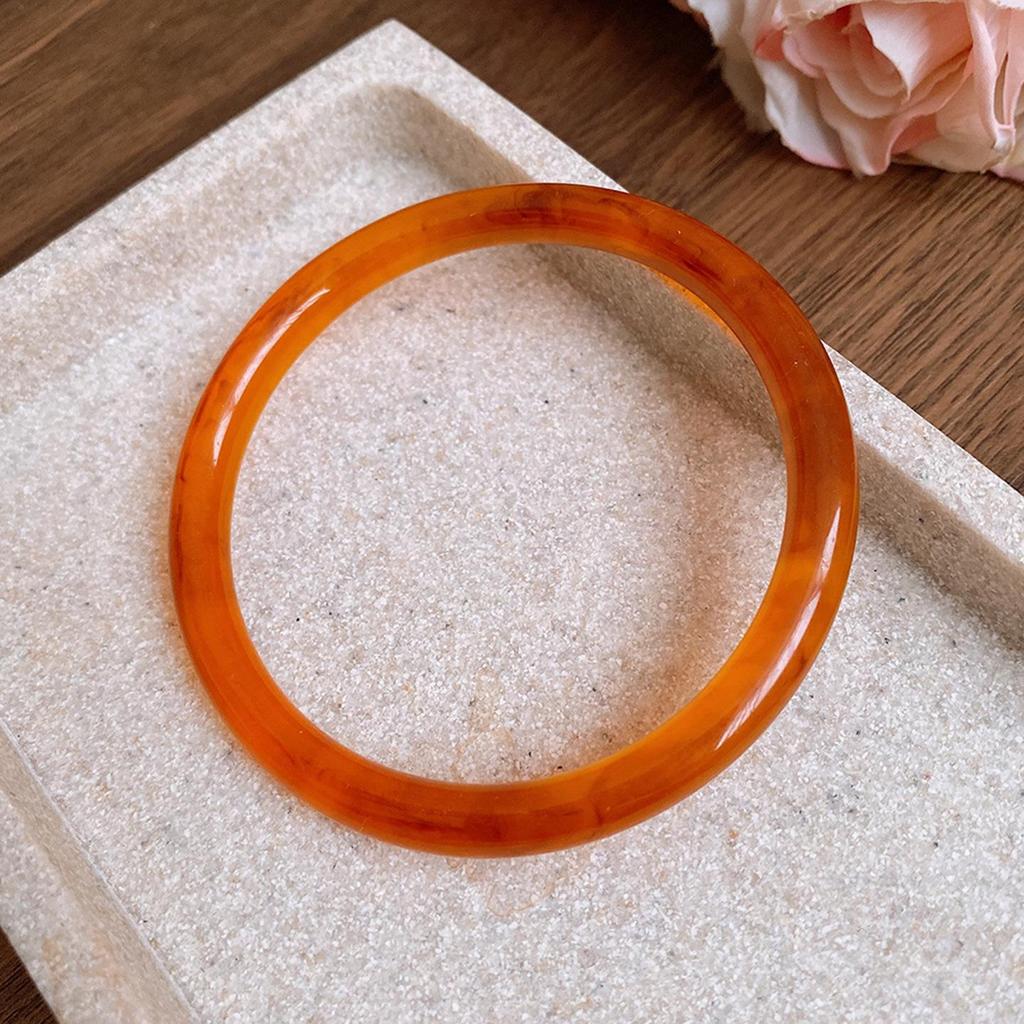 Elegant Geometric Resin Marbled Bangle - Chinese Style, Versatile Commuting Bracelet, Light Luxury Jewelry.