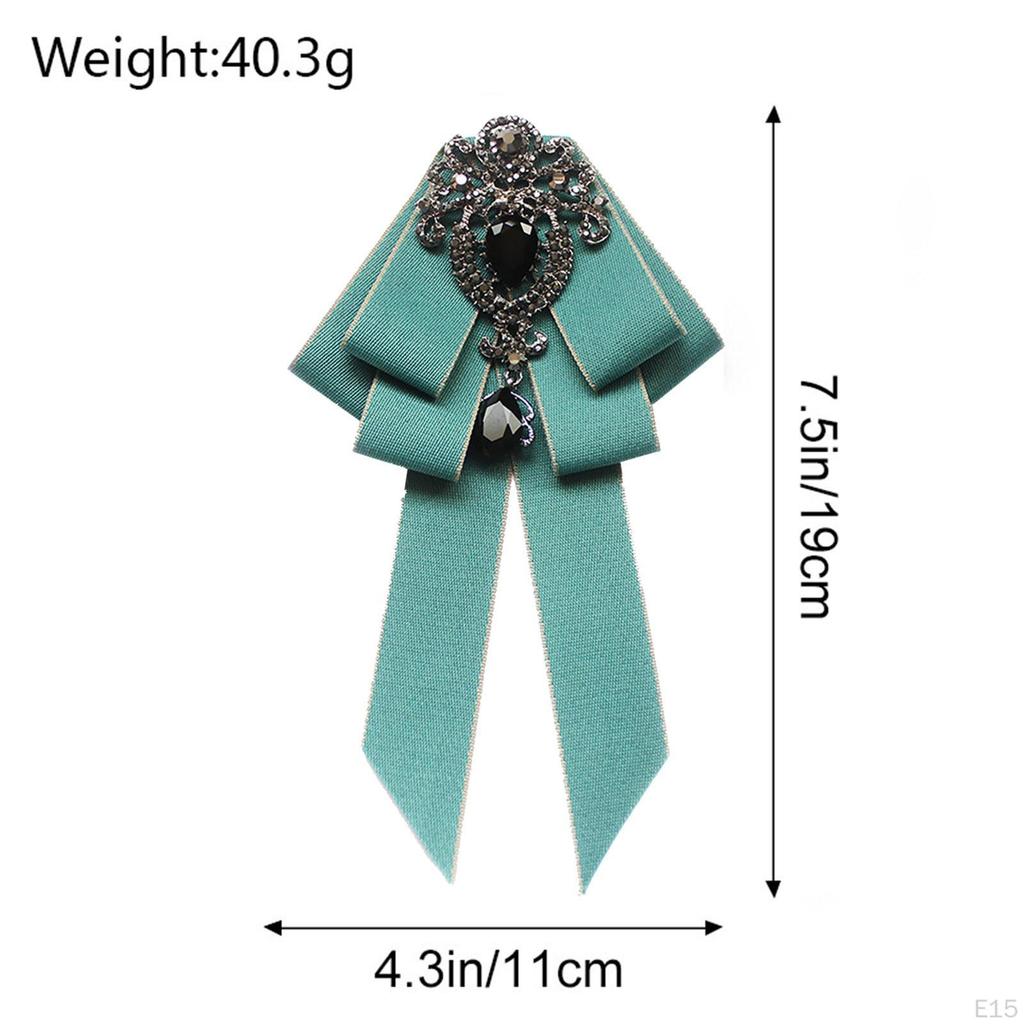 Bow Tie for Women Bowknot Necktie Vintage College Style Elegant Ribbon Formal Fashion Brooch Pin