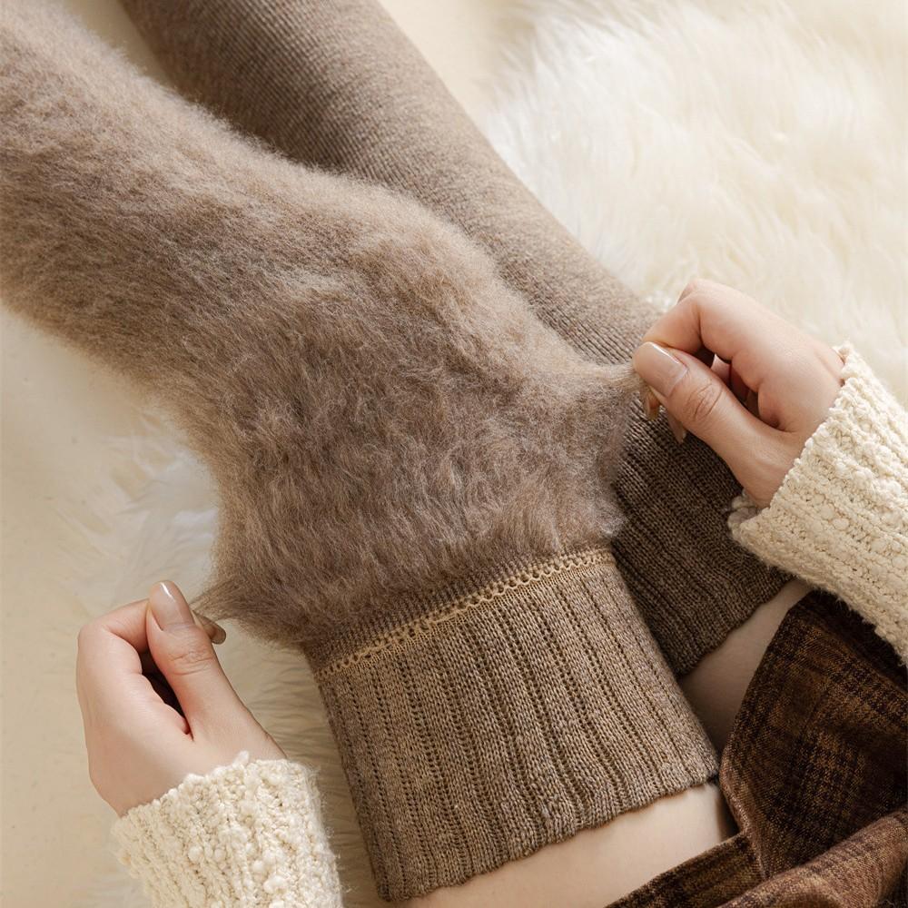Thickened Lamb Wool Extended Knee Socks Children'S Fleece Warm Waxy Inner Women'S Thigh Socks