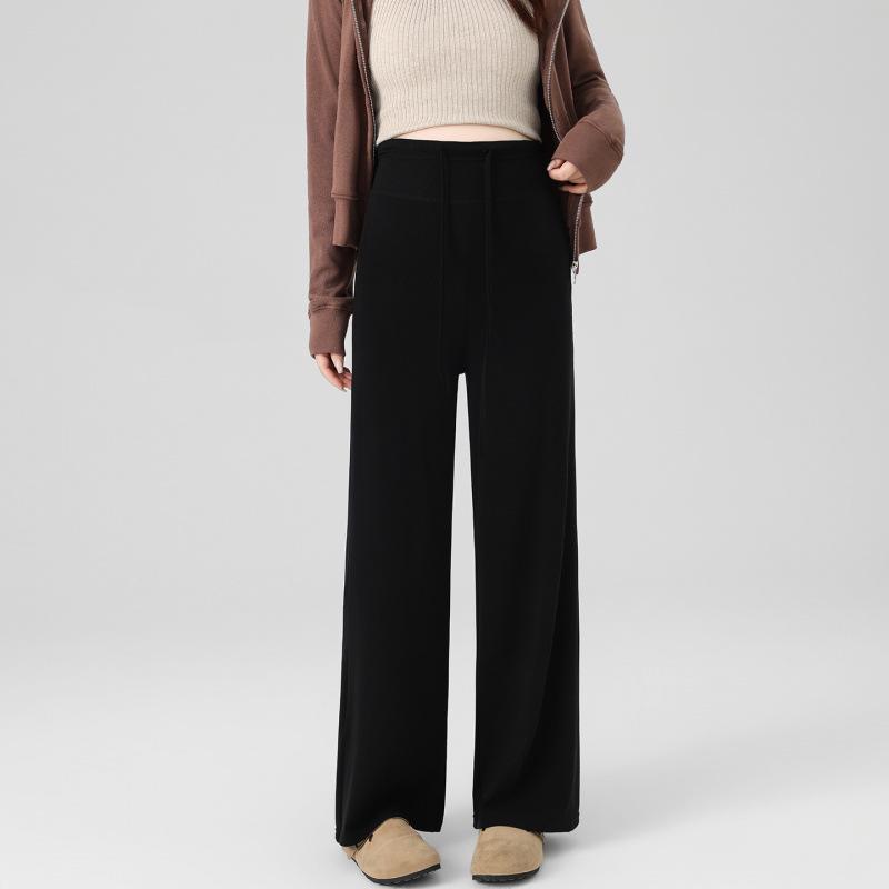 Spring 2026 Korean-Style Maternity Wide-Leg Drawstring Pants 2XL