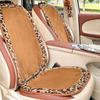 Comfortable Car Seat Decoration Bow Plush Seat Cushion Leopard Print Car Headrest  Cushion Front