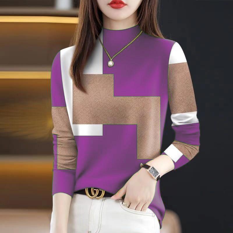 

Women s Versatile Semi-High Neck Fleece Lined Slimming Base Shirt 3XL (140-155 jin)