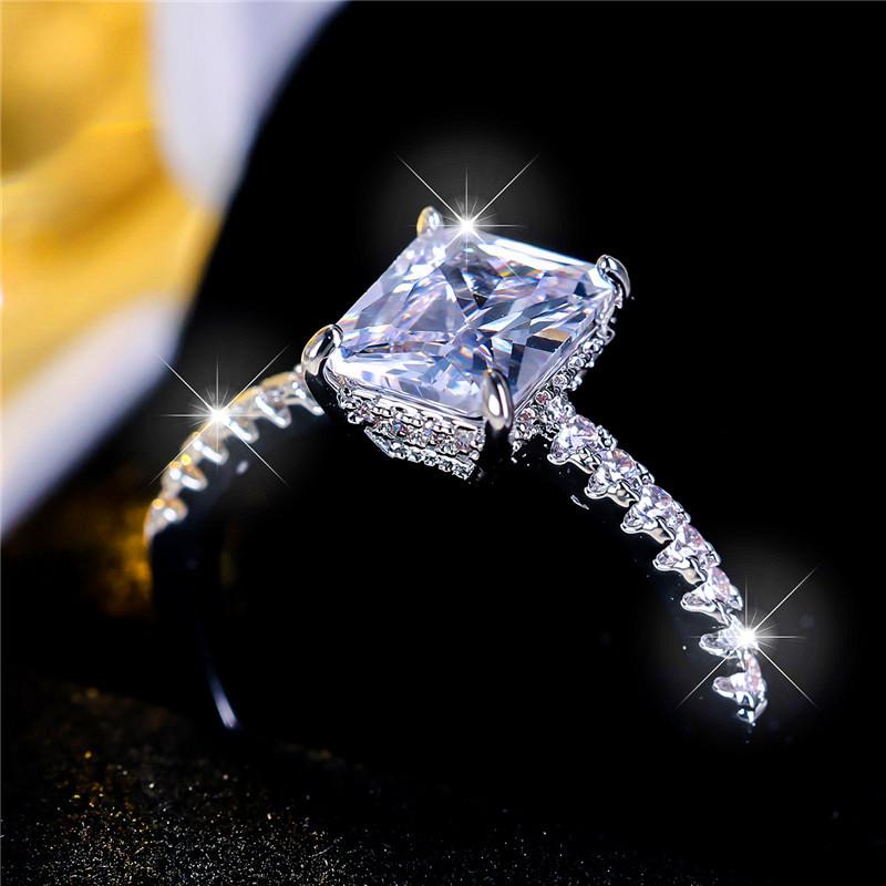 Süßer weißer Zirkonstein Verlobungsring für Damen, Vintage Roségold Farbe, Hochzeits Schmuck für Damen