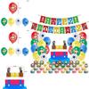 Super Mario Kids Birthday Party Decor Suit Features Colorful Balloons And Cheerful Banner For Celebration