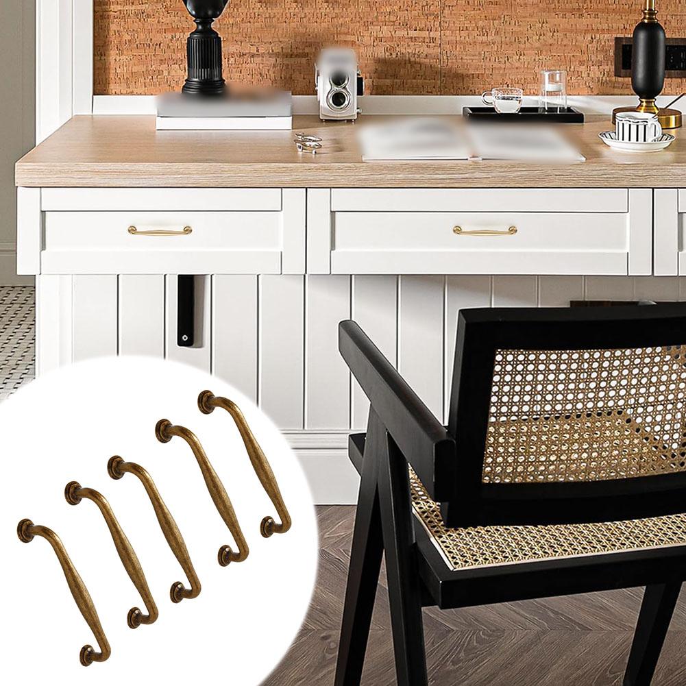 5pcs Bronze Cabinet Handles Kitchen Cabinet Door Knob Furniture Drawer Pull Hardware Pulls Bar Handle Drawer Handles Pulls