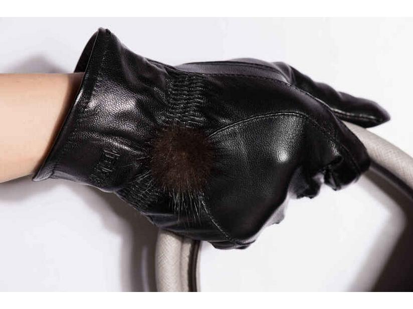 Hengyuanxiang Women's Winter Goatskin Gloves