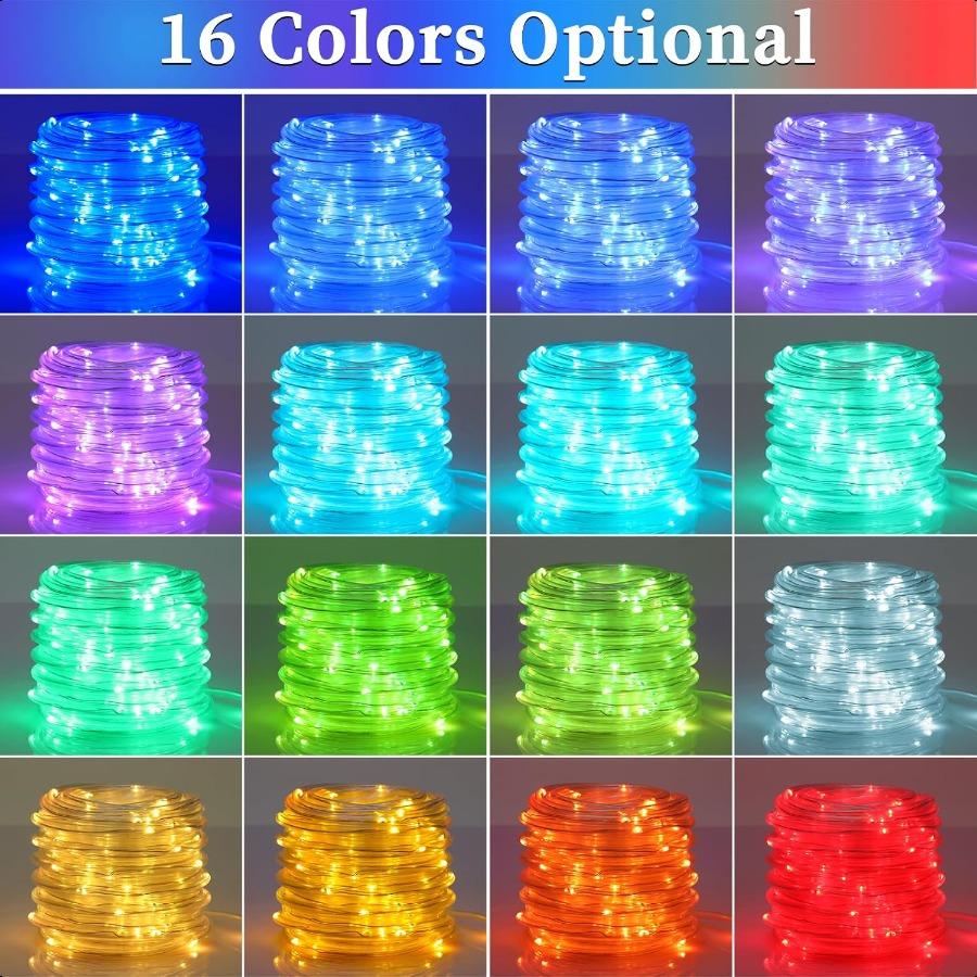 

66ft 200 LED Rope Lights Outdoor Waterproof 16 Colors Changing String Lights Plug in with Remote Control Indoor Twinkle Fairy L United States