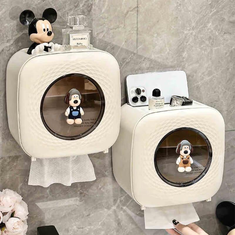 Aige Wall-Mounted Toilet Tissue Box & Roll Holder Set