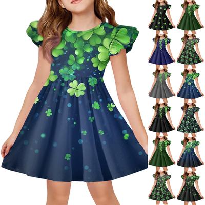 Girls' Summer Princess Dress - A-Line T-Shirt Dress St. Patrick's Day