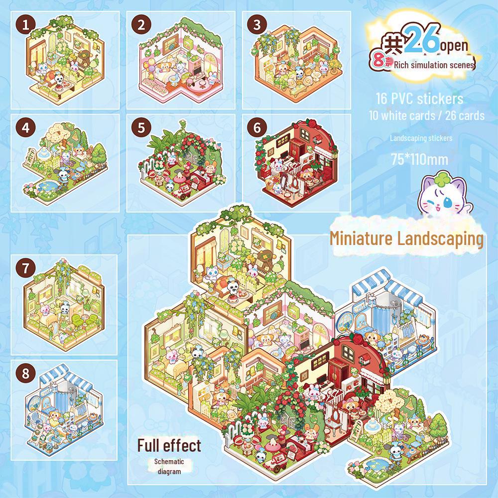 

Миниатюрные 3D-наклейки с пейзажами: Коллаж своими руками и игрушки для снятия стресса 78*110mm