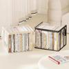 Clear Transparent Storage Box With Dustproof Lid And Portable Handles For Organizing Books Magazines Home Office Study