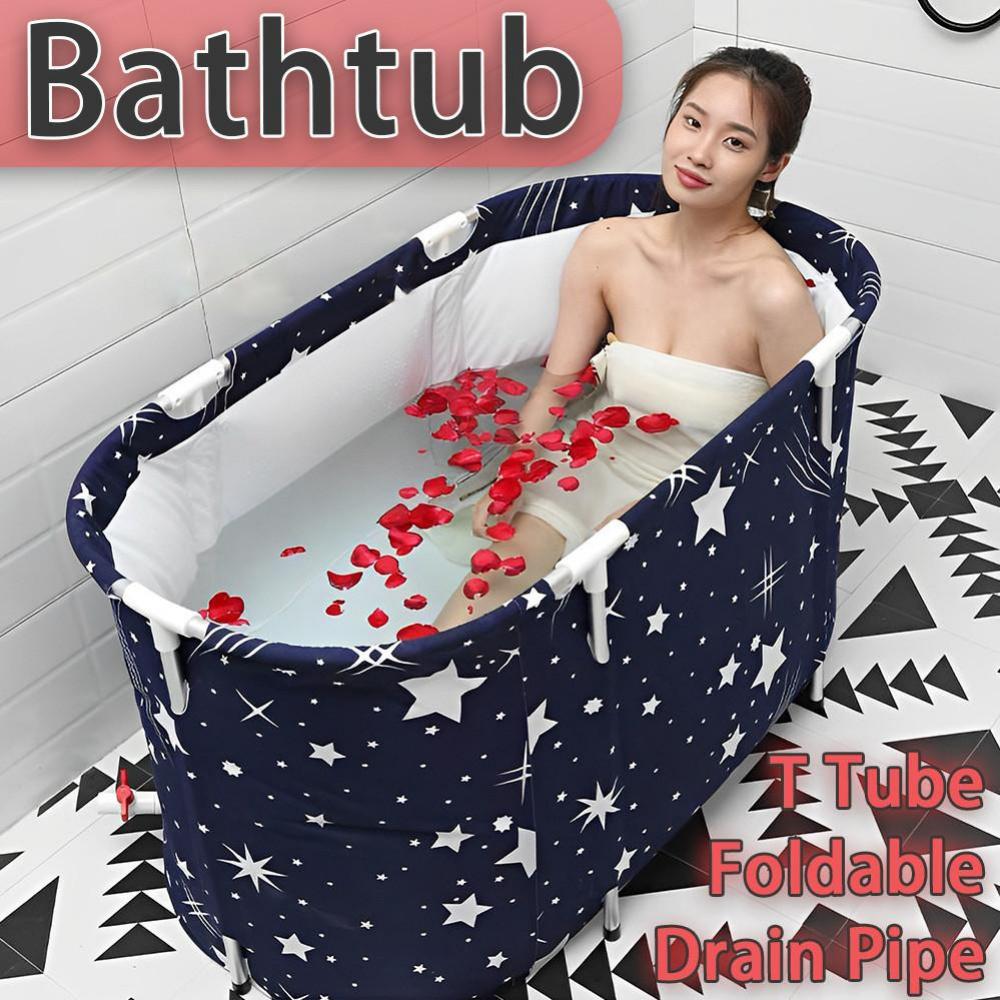Faltbare tragbare Badewanne für Erwachsene für den Haushalt, Hydrotherapie-Badeeimer, verdickte warme Badewanne, Neu, 120 x 58 x 50 cm