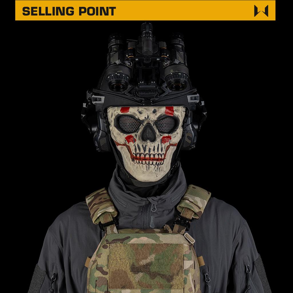 Geest Schedel Ski Mask Horror Winddicht Airsoft Gezicht Schedel Masker Opvouwbaar Geest Masker voor Cosplay