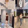 Sheepskin Version of Holiday Style Fine Strap Toe Metal Buckle Thick Heel Sandals Women's Summer High Heel Leather Sandals