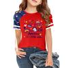 Kids Independence Day Print Crew Neck Short Sleeve Casual T Shirt Lightweight Comfortable Summer Tee Top for Boys Girls