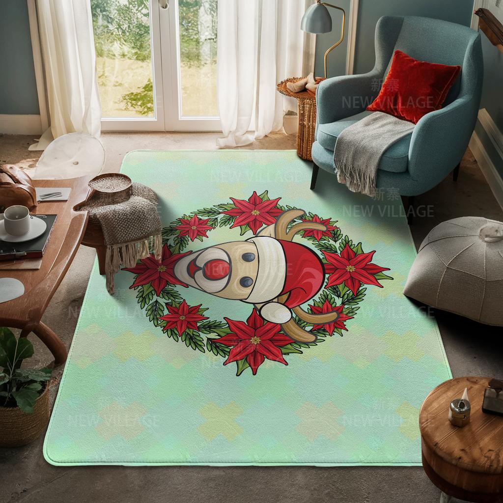 House Entrance Carpet Home Door Mat Living Room Bath Foot Bathroom Non-slip Water Absorption Rugs Bath Merry Christmas Winter