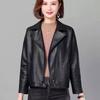 Haining Short Leather Jacket Women's Autumn Loose Short Slim Locomotive Suit Slim Women's Leather Jacket