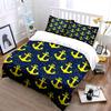 "Yellow Anchor Print Bedding" Bedding Duvet Cover Set Duvet Cover Pillowcases (1 * Duvet Cover 2 * Pillowcases, Without Duvet Insert)