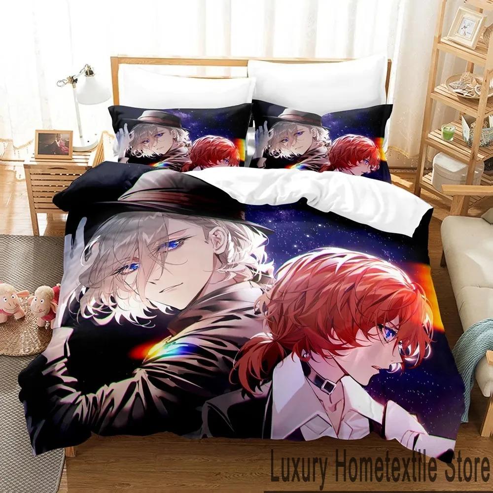 Anime Bungo Stray Dogs Bedding Set Boys Girls Twin Queen King Size Duvet Cover Pillowcase Bed Boys Adult Home Textileextile
