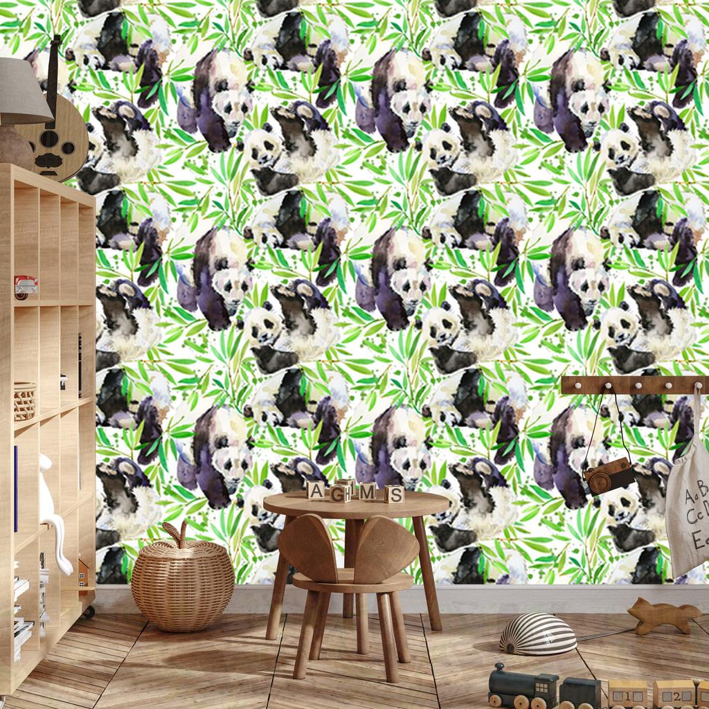 Painted Pandas Wallpaper for Living Room and Bedroom 50x1000