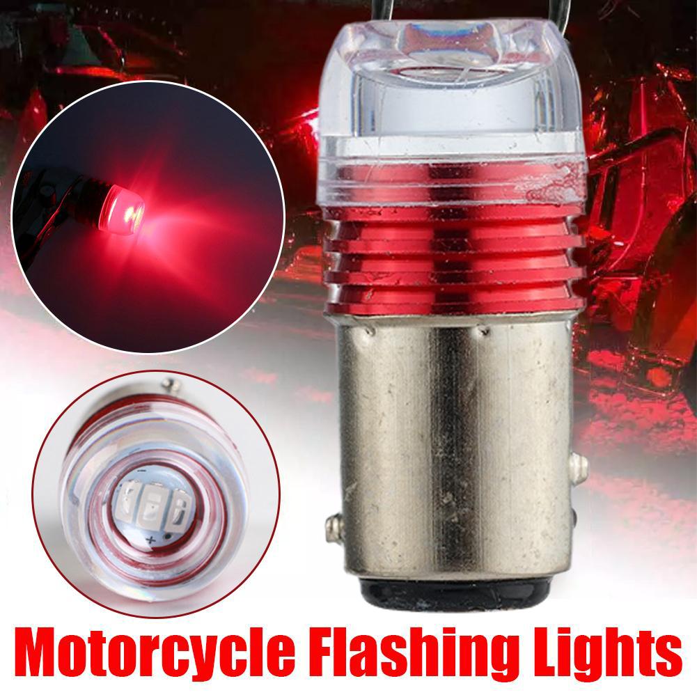 Car Tail Brake Light Strobe Flashing Led Lamp Motorcycle Light Rear Warning Light Led Taillight 12v Red Bulb F5t3