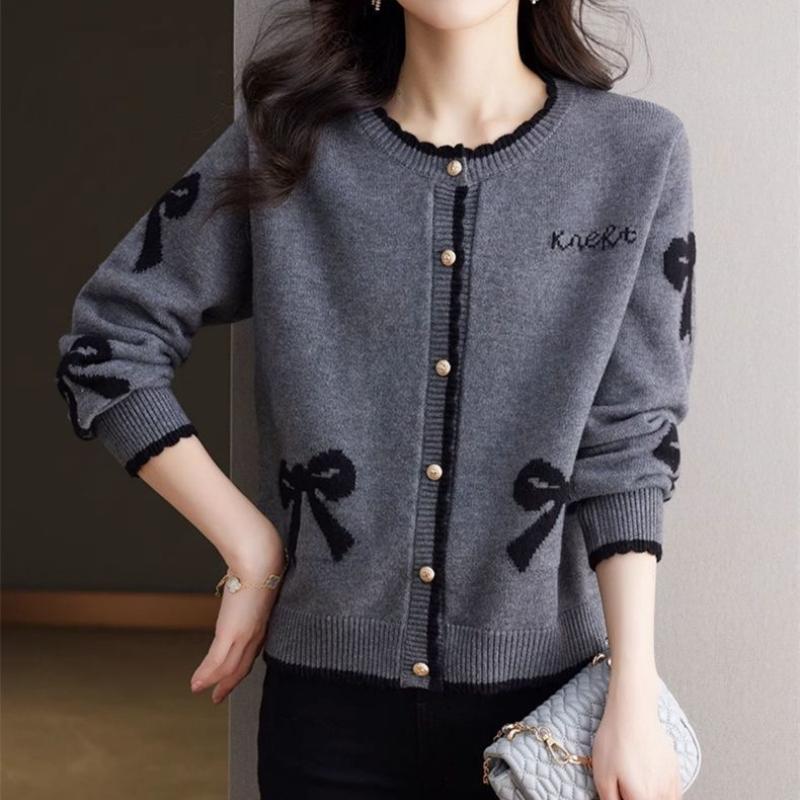 Damski luźny sweter kardigan dzianinowy w stylu koreańskim, kurtka, moda wiosenno-jesienna, top wierzchni z długim rękawem