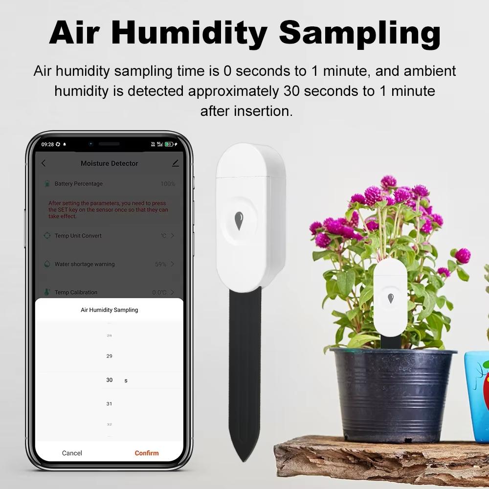 Tuya Smart Zigbee Soil Moisture Sensor Temperature Humidity Soil Tester Moisture Real Time Monitor Support Z2M in Home Assistant