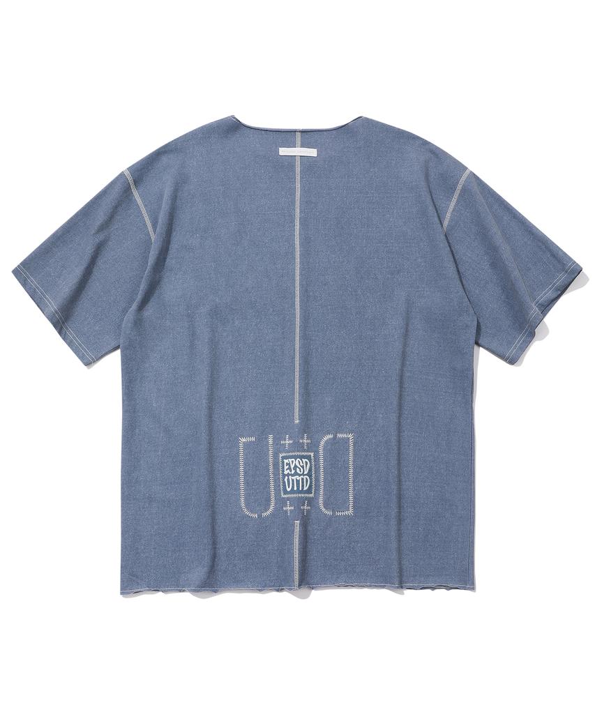 EPISODE UNTITLED Patch Needle Stitch T-Shirt_Blue