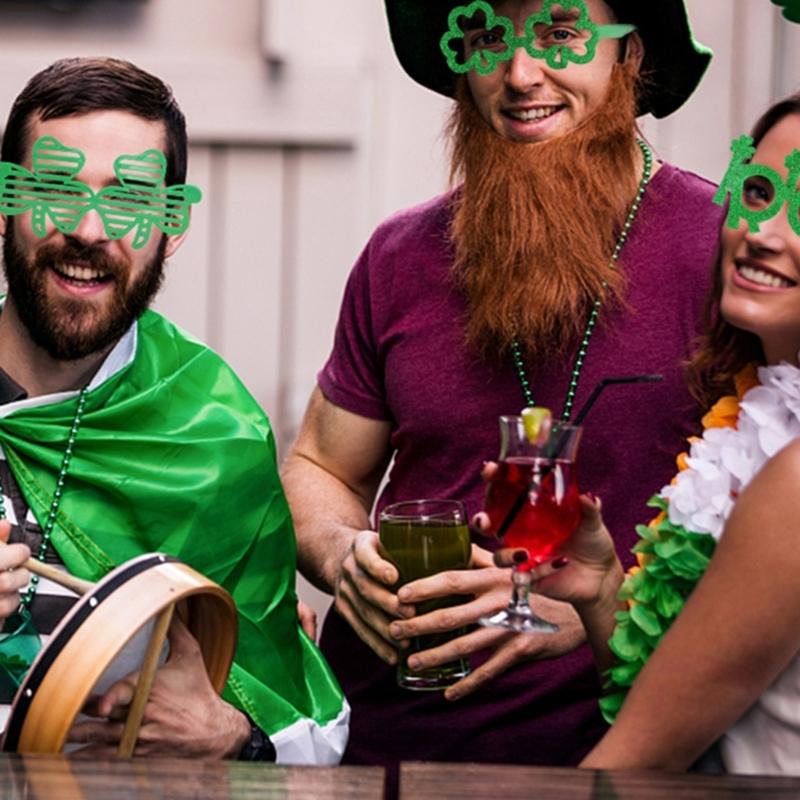 Green Costume Accessories for StPatrick Day Headband Necklace Wristband Irish National Day Celebration Festival Props