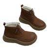 New Fleece Casual Shoes, Forest Girl Thick-soled Versatile Lace-up Ankle Boots