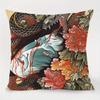 4-Pack Japanese Tattoo Inspired Pillow Covers, Unique Single-Sided Print Artistic Cushion Cases for Sofa and Home Decor