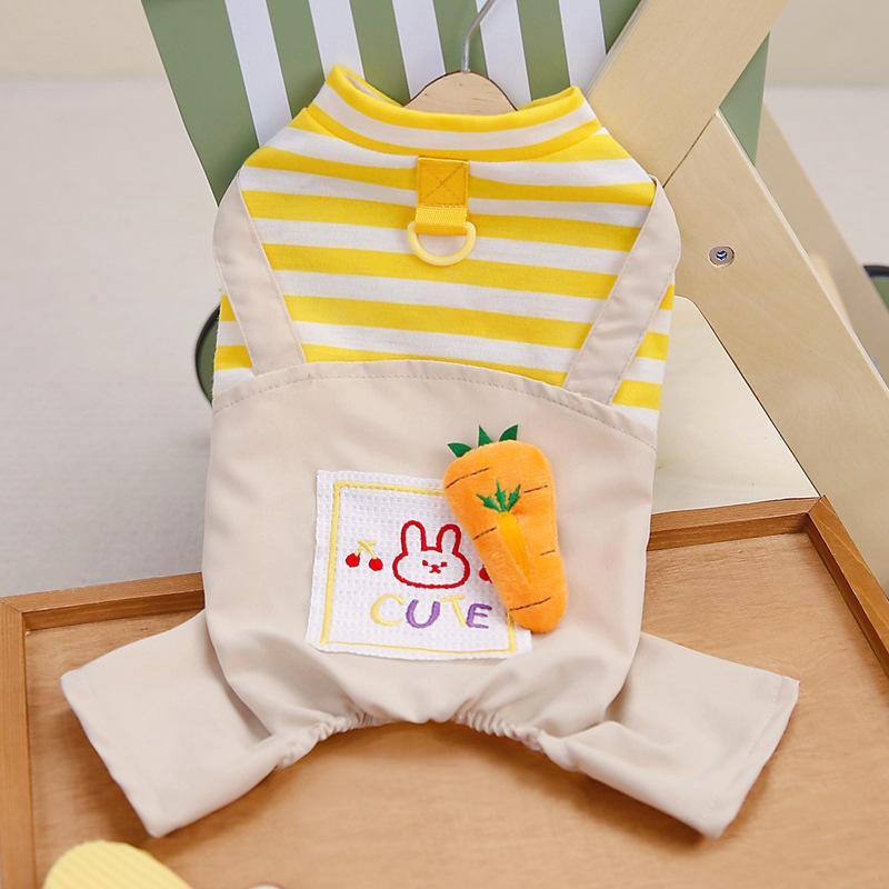 Pet Small Dog Dog Clothes Leash Spring and Autumn Summer New Overalls Four-legged Pants