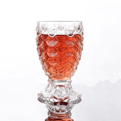 Meerjungfrau-Cocktailbecher, Abschlussfeier, Vintage-Stil, Weinglas, Ananas-Cocktailglas, 3D-Fischschuppen-Relief, TIKI-Becher