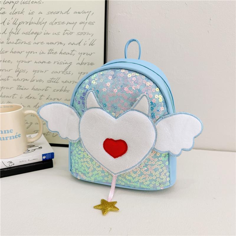 School BagsSmall New Love Backpack Fashionable Versatile Angel Wings Travel Children's Backpack