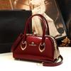 Patent Leather Mom's Handbag: Fashionable Genuine Leather Crossbody Shoulder Bag
