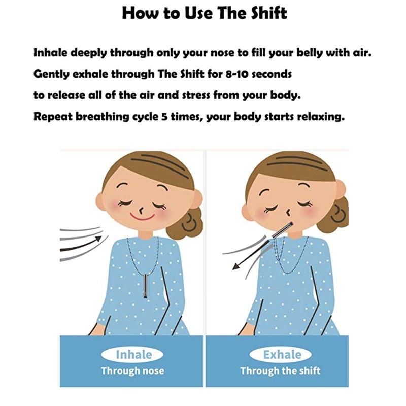 Položky pro úlevu od úzkosti,Náhrdelník proti úzkosti,Náhrdelník na dýchání pro úlevu od úzkosti,Náhrdelník Shift pro úzkost,Úleva od stresu