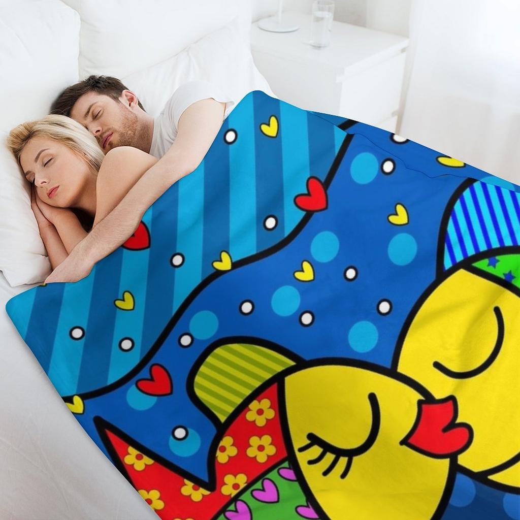 Polibky Ryb Pop-art Deku Nadýchaná Pro Miminko Vtipný Dárek Přikrývky