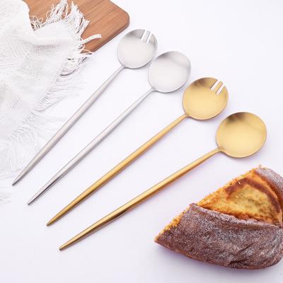 Set di posate per insalata in acciaio inox 304, posate per servire l'insalata, cucchiai e forchette, set di posate per servire l'insalata in oro opaco