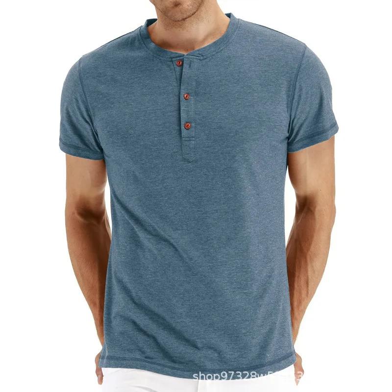 Mens Fashion Casual Front Placket Basic Long/Short Sleeve T-Shirts