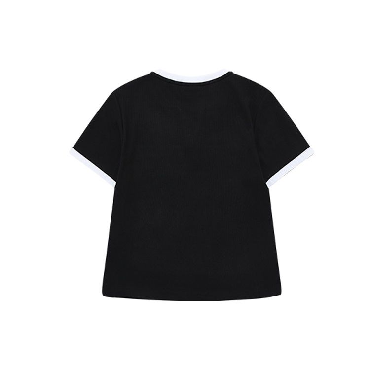 Fila Fusion Slim Fit Sports Casual Knit Short Sleeve T-Shirt Women Tops Black T11W332105FBK